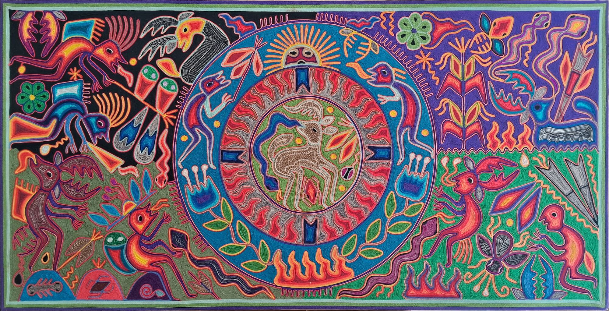 Cuadro Huichol 60cm x 120cm
