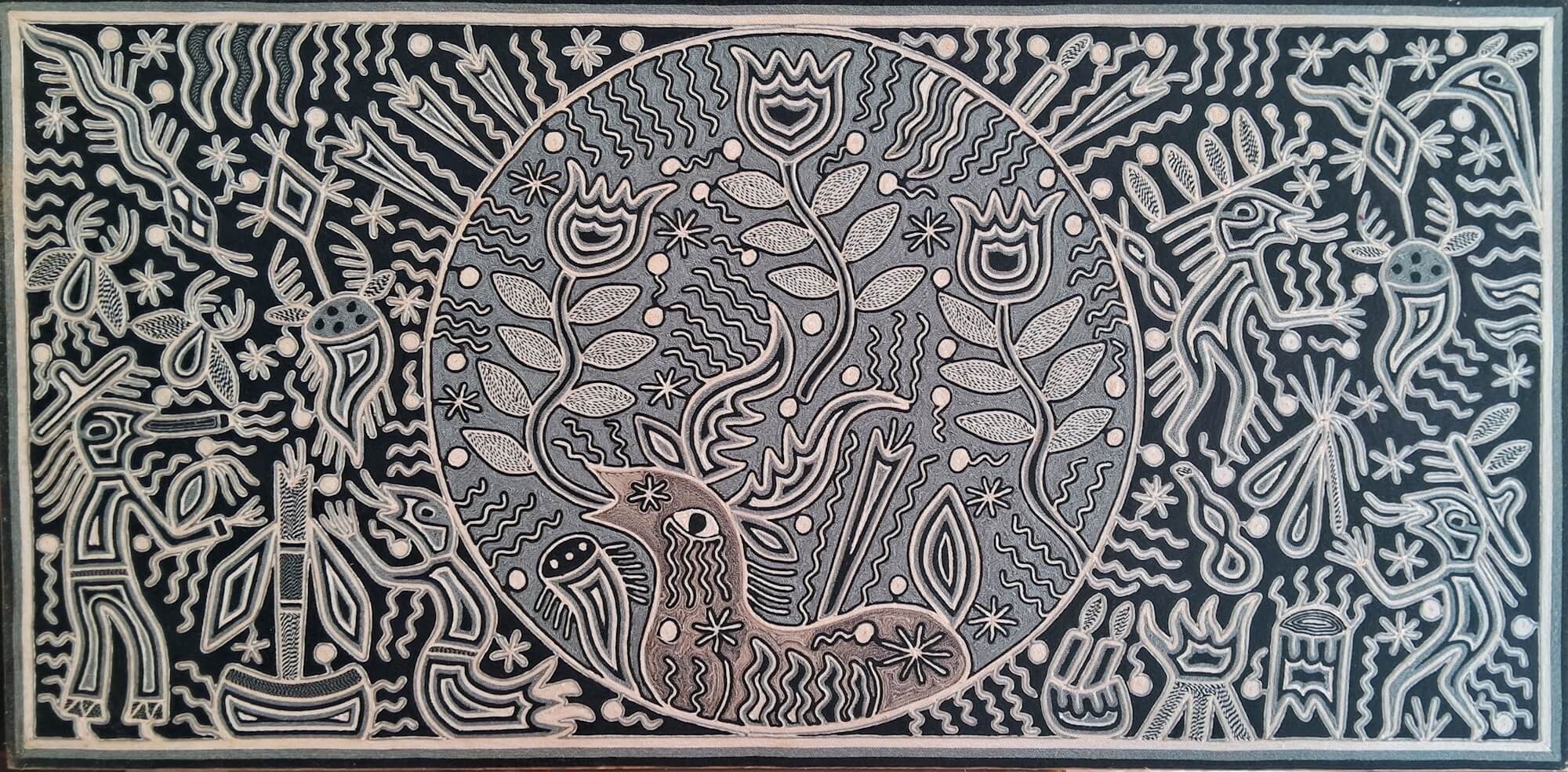 Cuadro Huichol 60cm x 120cm