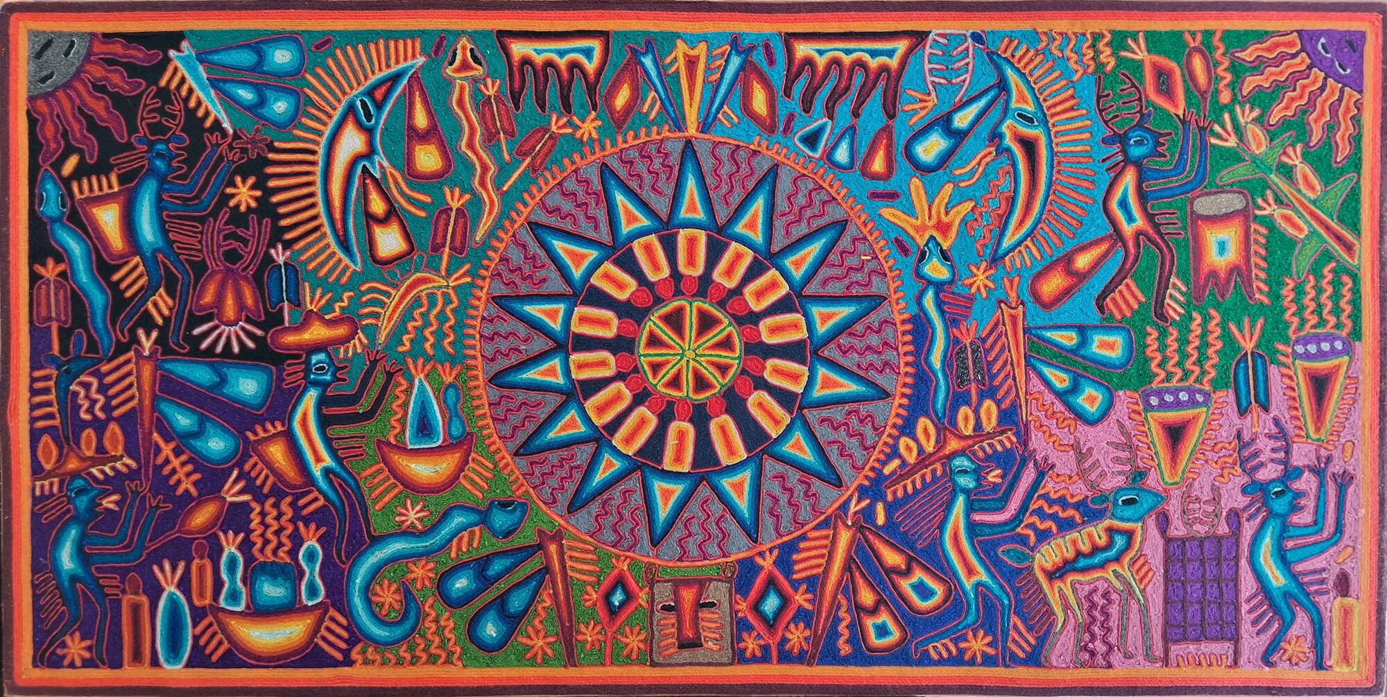 Cuadro Huichol 60cm x 120cm
