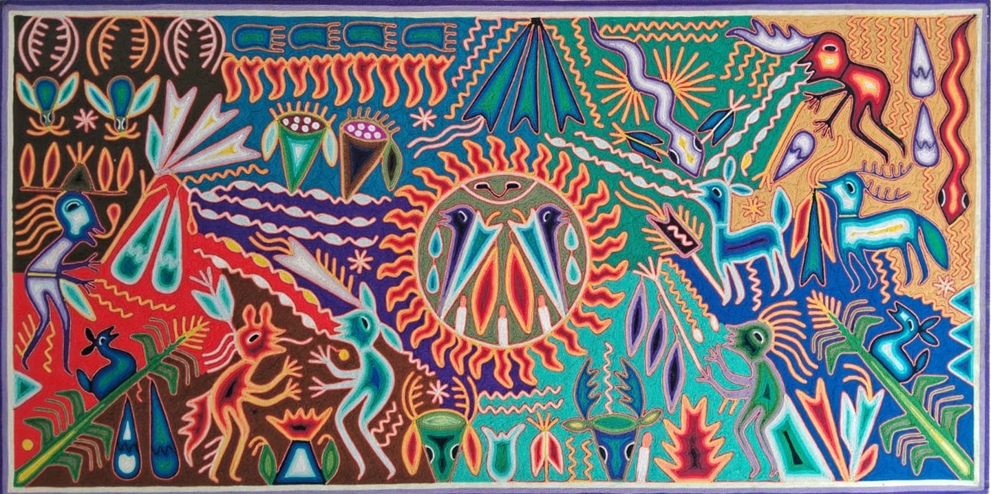 Huichol painting 60cm x 120cm