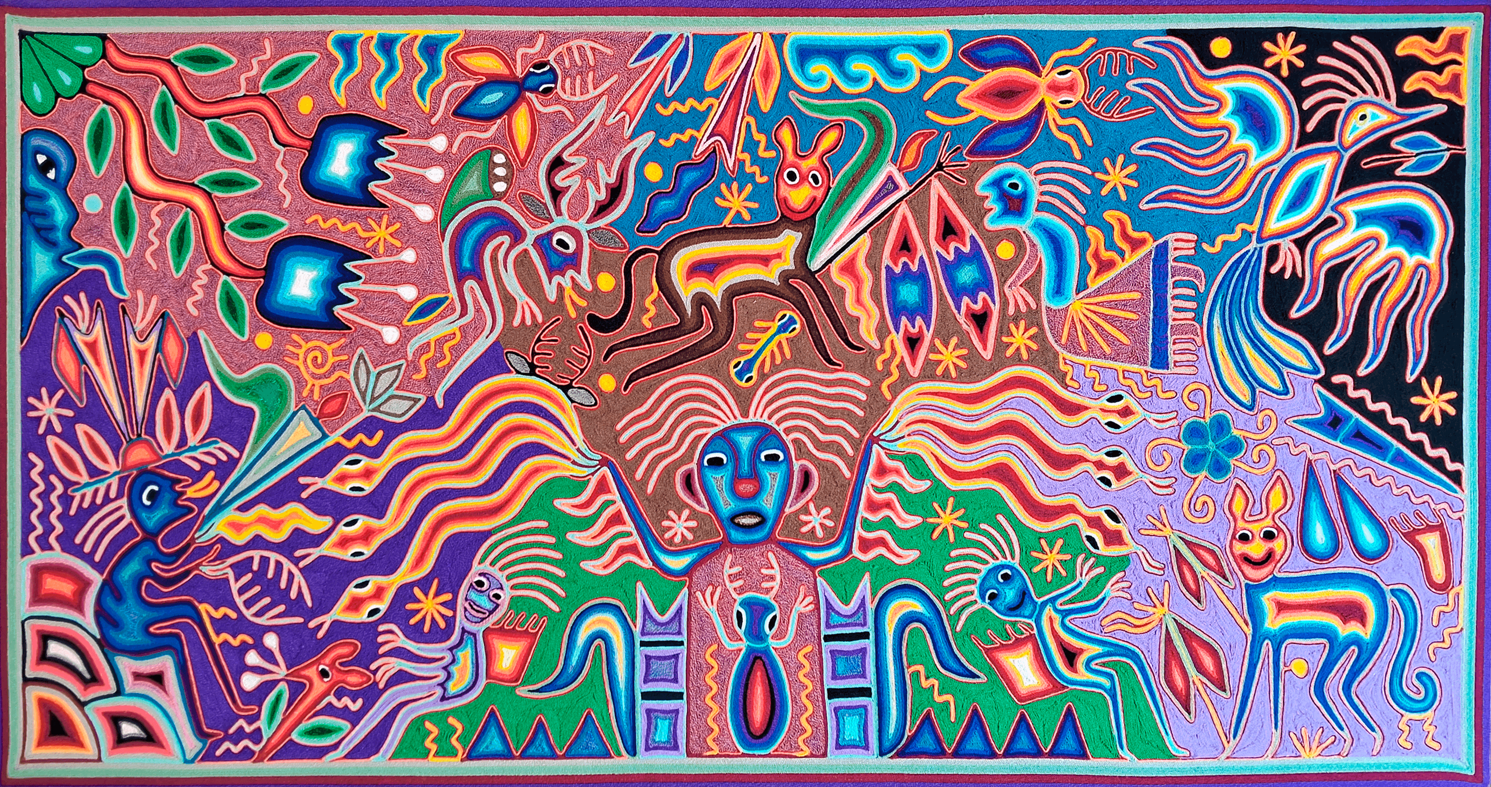 Cuadro Huichol 60cm x 120cm