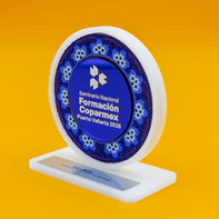 Circulo de acrílico con interior personalizado.