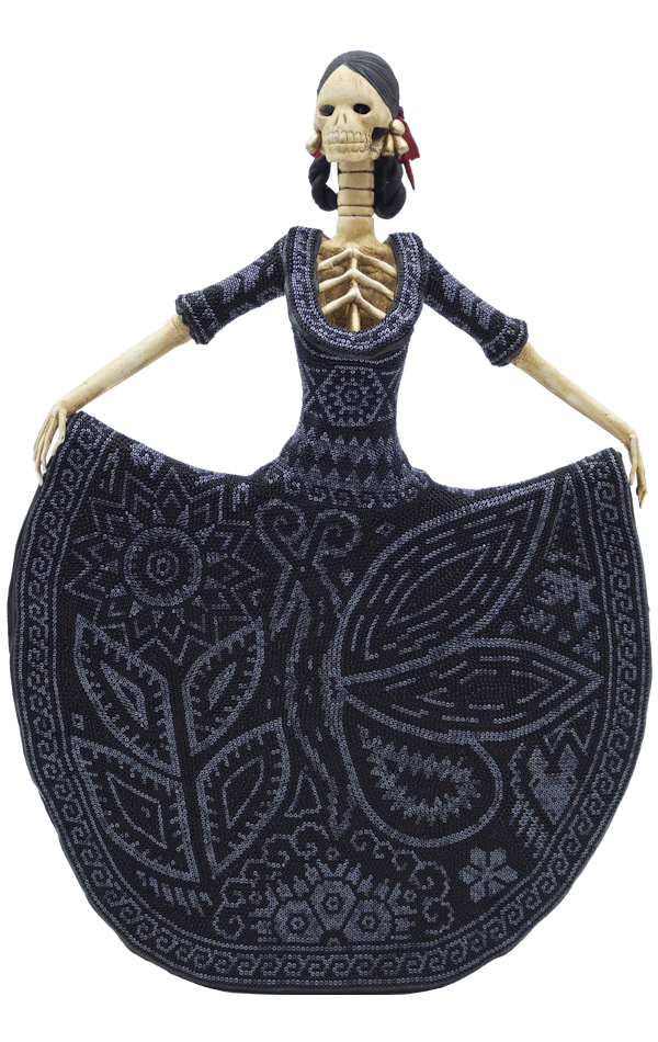 Escultura catrina bailarina hecha con cerámica