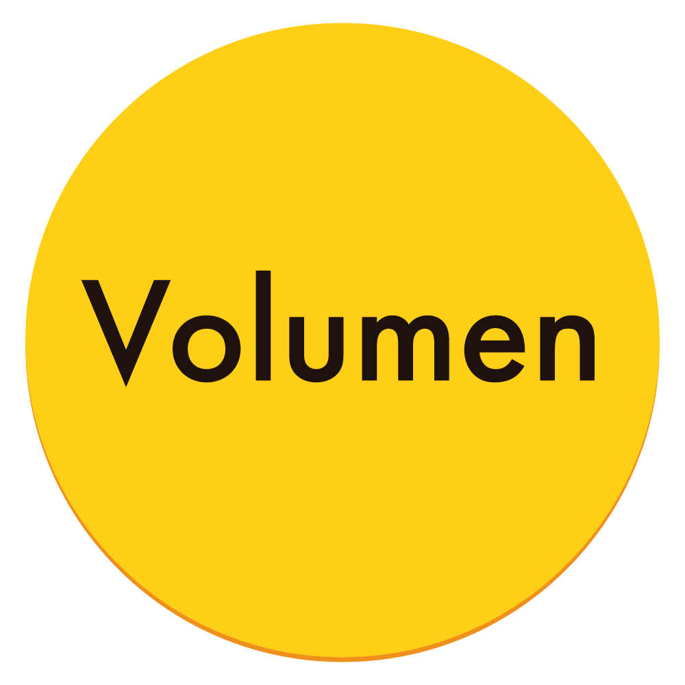 Circulo amarillo con la leyenda, Volumen