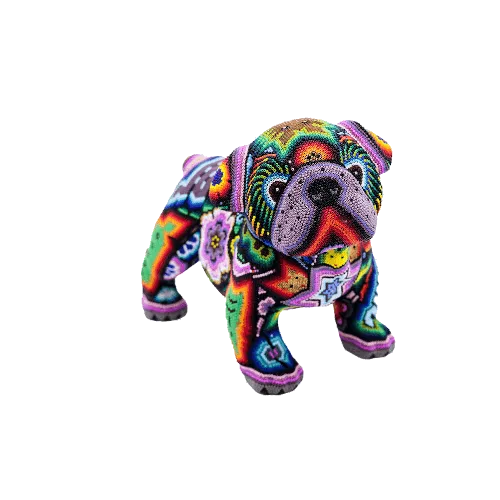 Figura bulldog baby rosa con chaquira