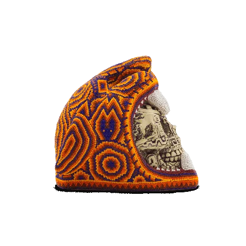 Figura de cabeza jaguar mediana enchaquirada