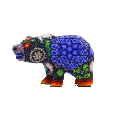 Figura de oso papa huichol