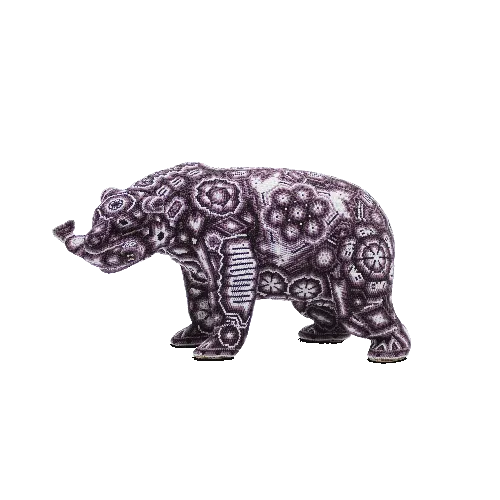 Figura de oso salmon huichol