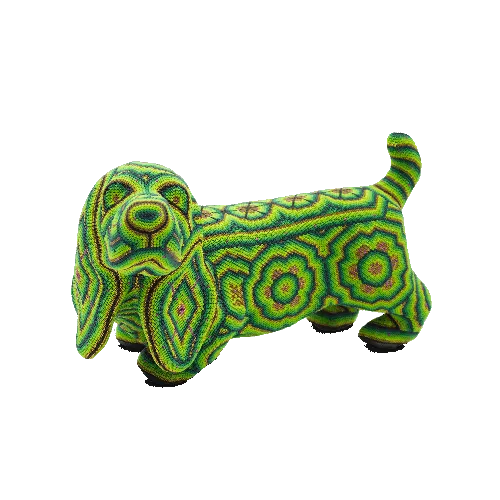 Figura de perro con chaquira