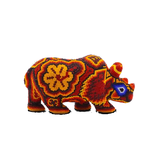 Figura de rinoceronte color rojo enchaquirado