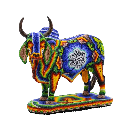 Figura de toro cebu huichol